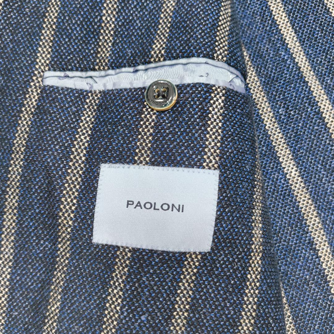 【超稀少】PAOLONI ストライプ リネン混 ホップサック 大きいサイズ 60
