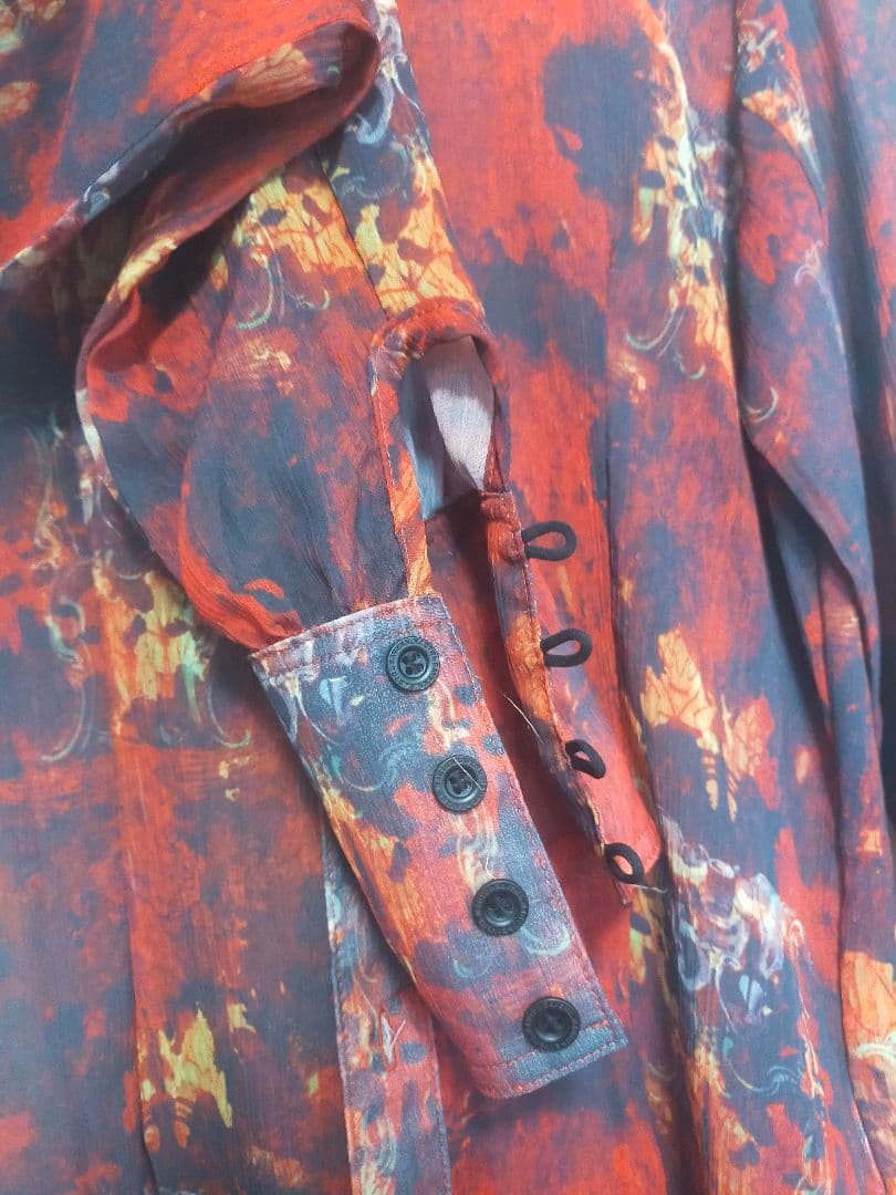 h.naoto SEVEN Blood pattern shirt 総柄シャツ