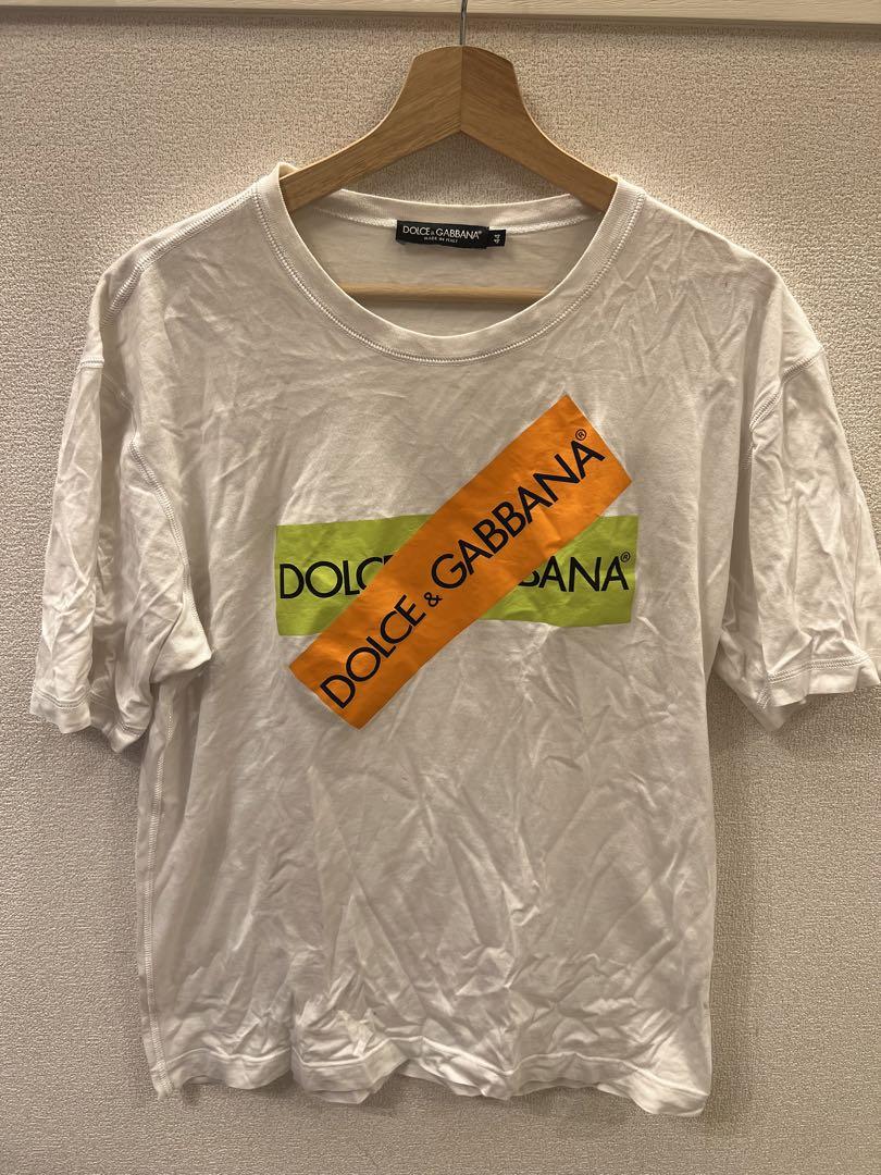 ドルガバ テープロゴTシャツ 白 サイズ44 L〜LL