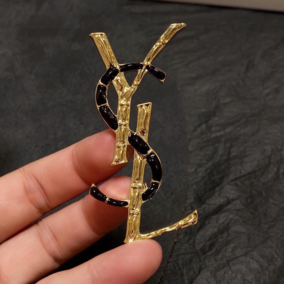 ブローチ・コサージュ Saint Laurent Spilla 美品 YSL ブローチ コサージュ アクセサリー