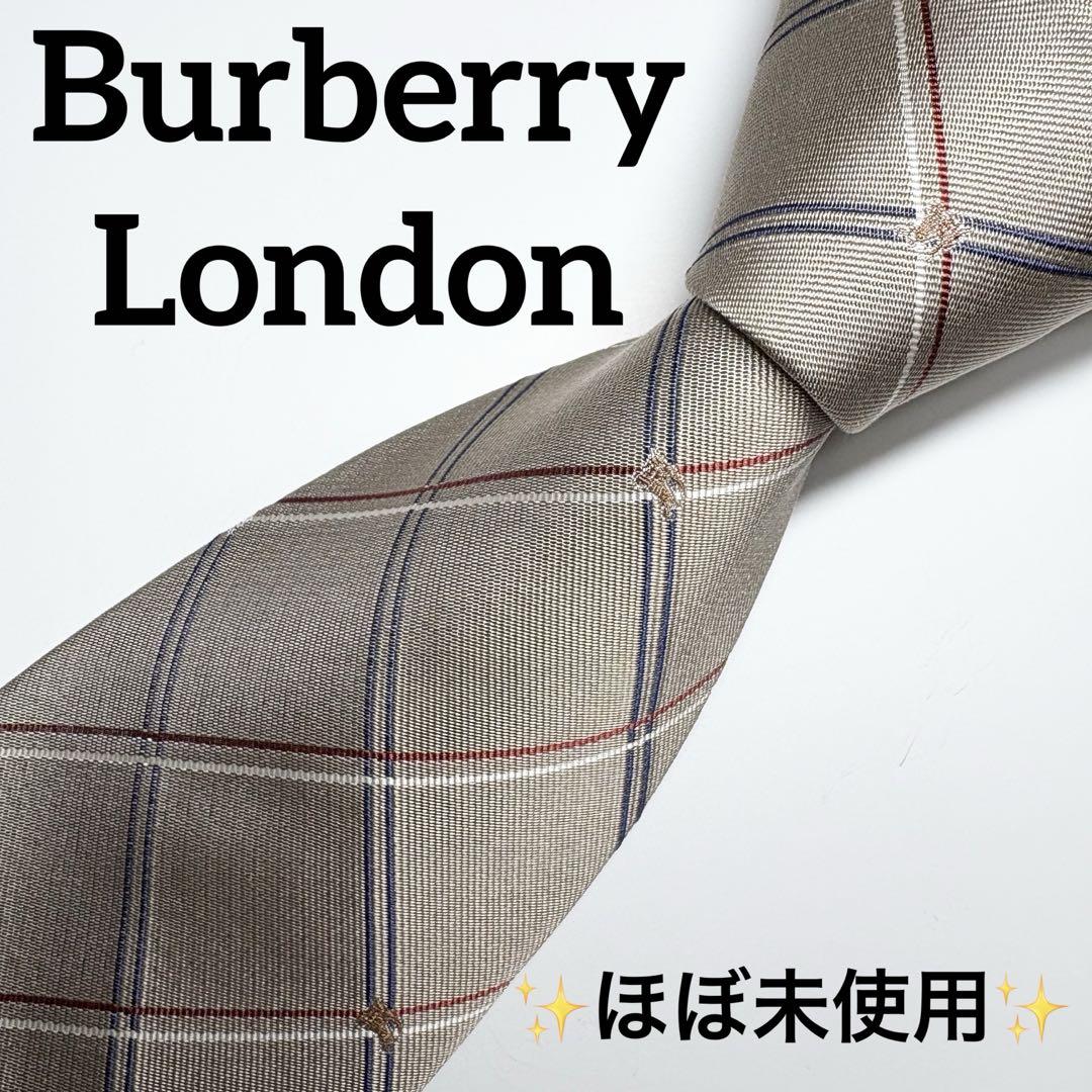 美品!BURBERRY LONDON ホースロゴ 格子柄 チェック柄 ネクタイ ✨ほぼ未使用✨バーバリーロンドン チェック柄 ホースロゴ