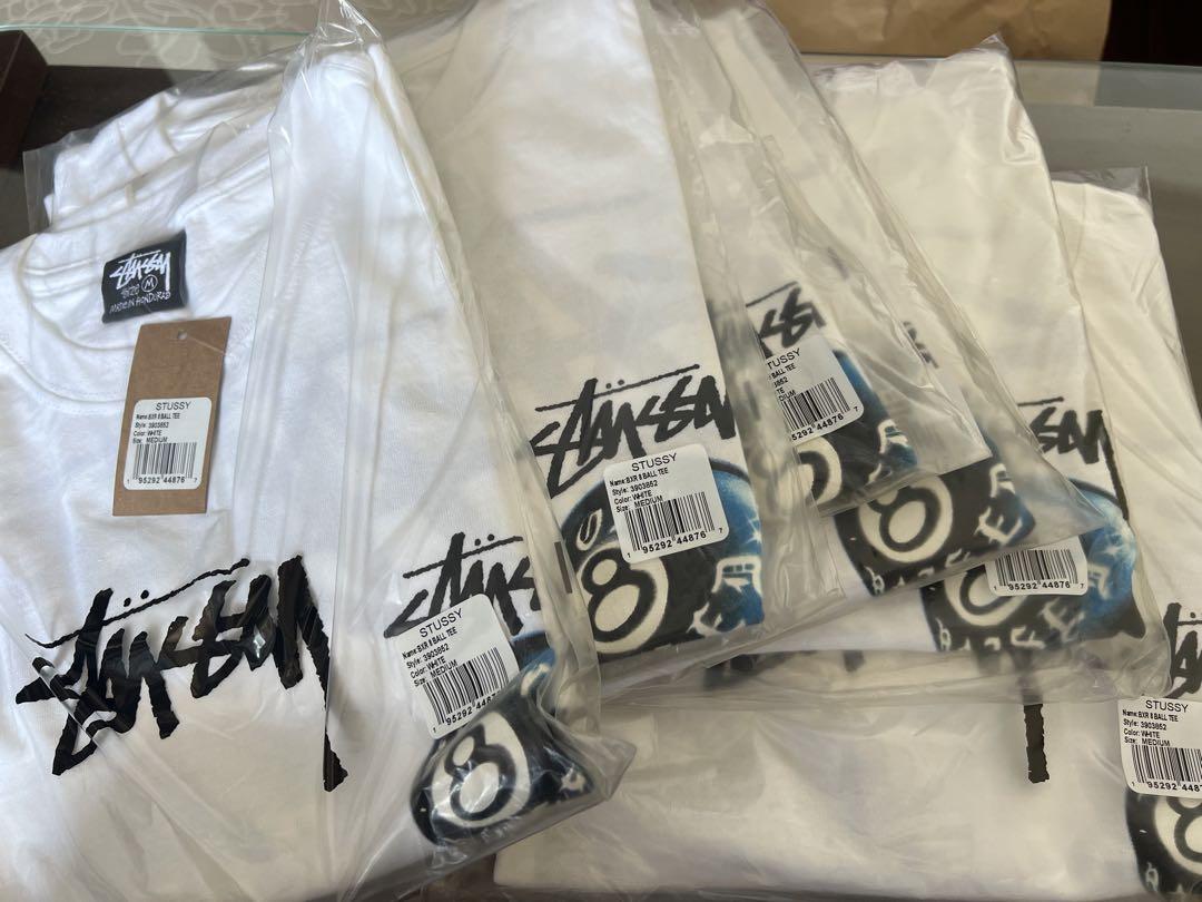 Stussy Born x Raised 8 Ball Tee white S（Stssy & Born x