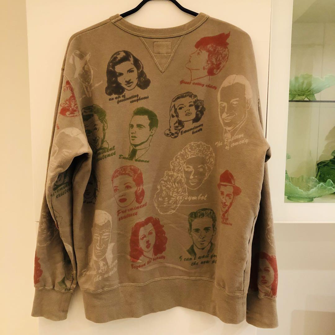 pherrow's crewneck sweat mocha XL 両V 総柄