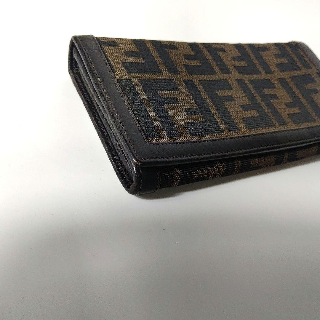 【美品✨】FENDI　フェンディ　長財布　ズッカ柄　キャンバスレザー　箱付き