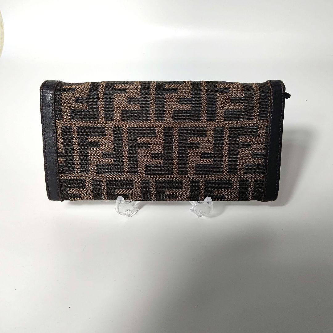 【美品✨】FENDI　フェンディ　長財布　ズッカ柄　キャンバスレザー　箱付き