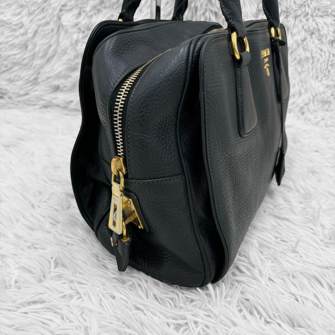 美品✨】PRADA プラダ ミニボストン レザー 黒 ブラック BL0804 美品✨】PRADA プラダ ミニボストン レザー 黒 ブラック BL0804