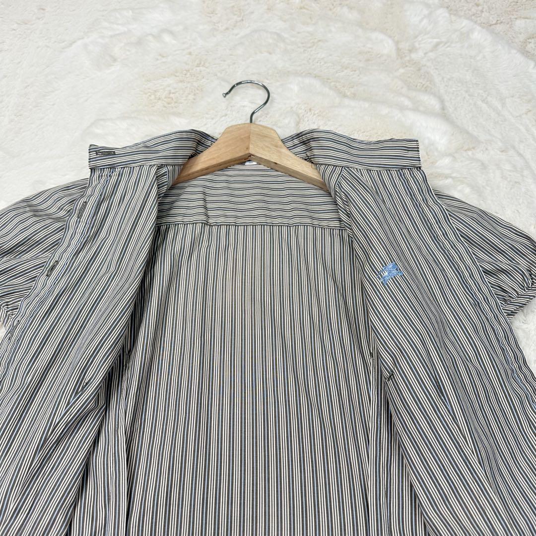 ✨美品✨バーバリーブルーレーベル 上品 フリル ストライプ 半袖シャツ 38