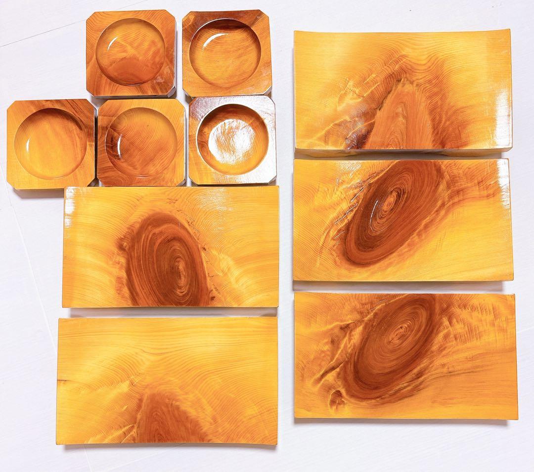 木製　寿司下駄　醤油皿　セット　各5枚　お刺身盛台　木製食器　光沢仕上げ 4,600円