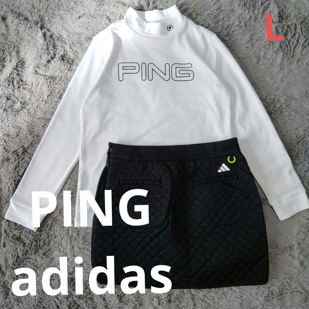 PING adidas モックネック長袖 中綿スカート L ゴルフ スポーツL adidas