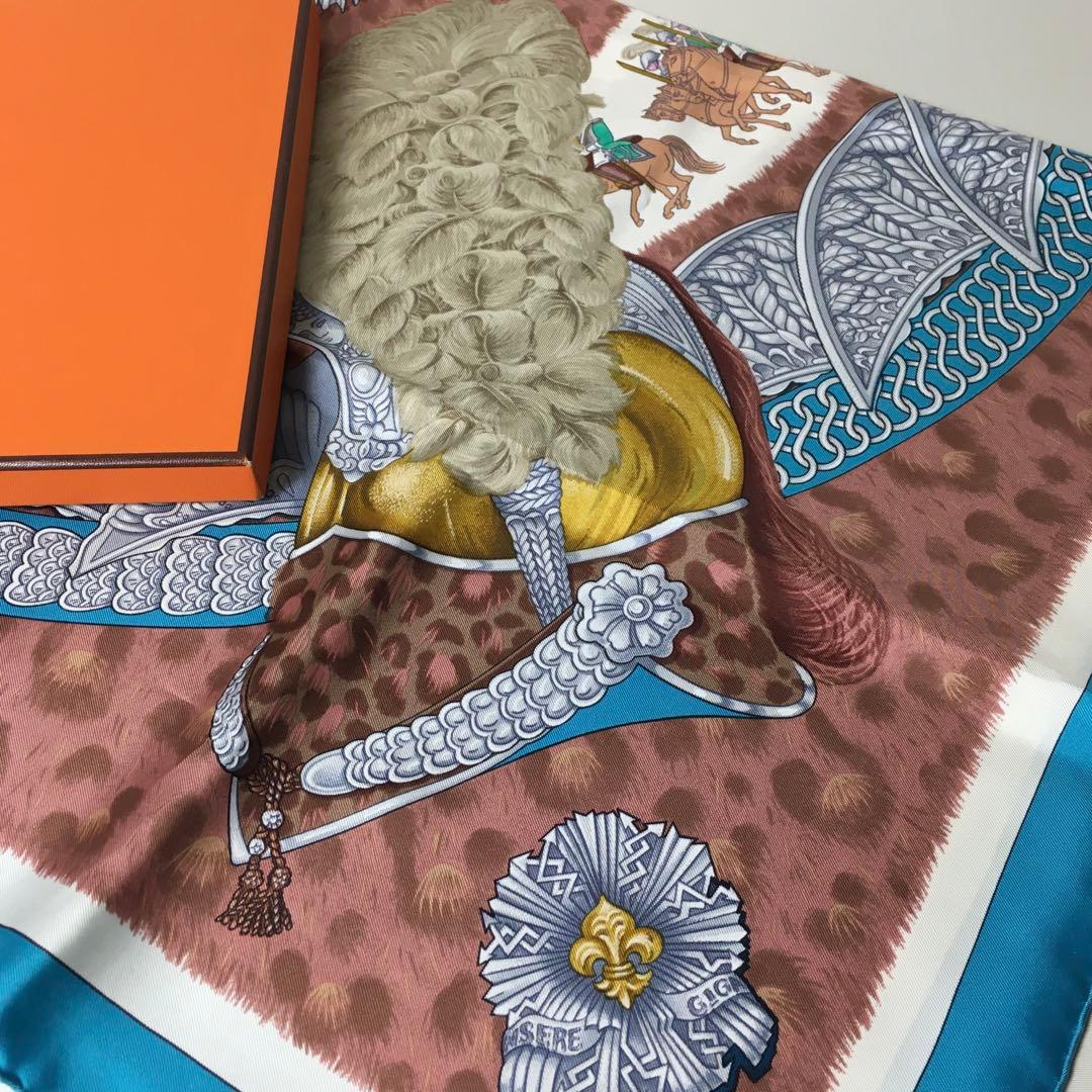 2508-137｜美品｜エルメス カレ 90 スカーフ シルク ライトブルー