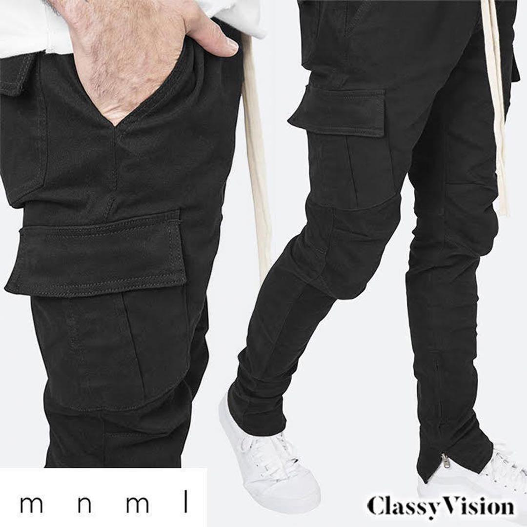 mnml 抜群のストレッチ性有りジップカーゴパンツ