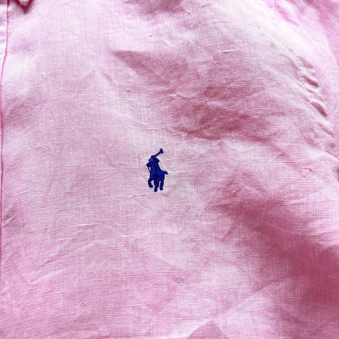 XLサイズ】ポロラルフローレン リネン100% シャツ ポニー刺繍