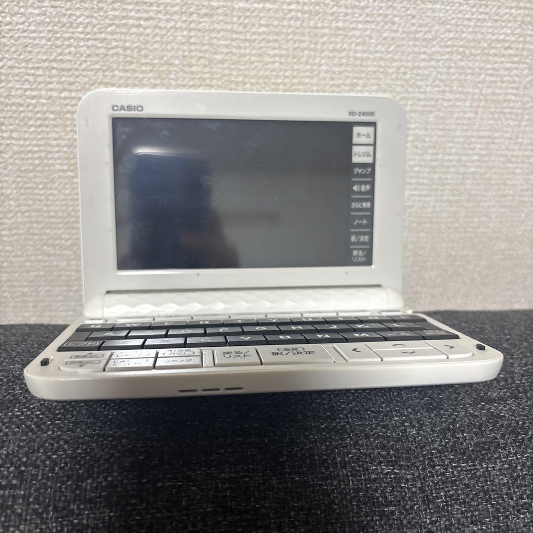 CASIO 電子辞書 ホワイト QWERTY （EX-word 貼ら 電子辞書 青色