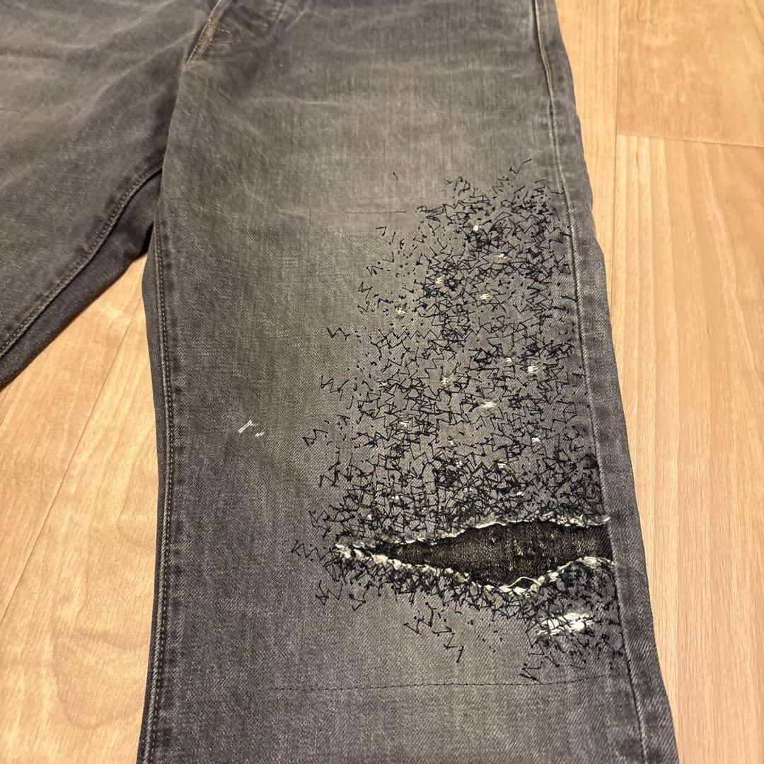 KAPITAL ブラックデニム 5P モンキー CISCO 3year加工