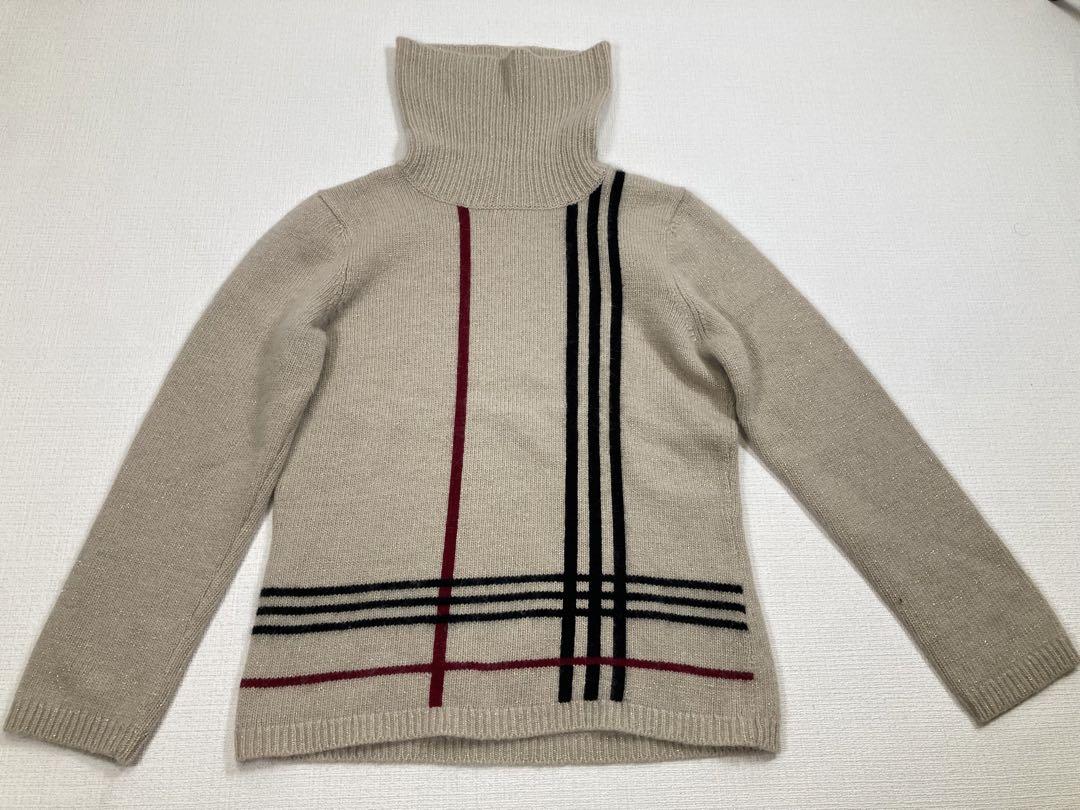 BURBERRY バーバリー　ラメ入　タートルネックセーター　ベージュ　2