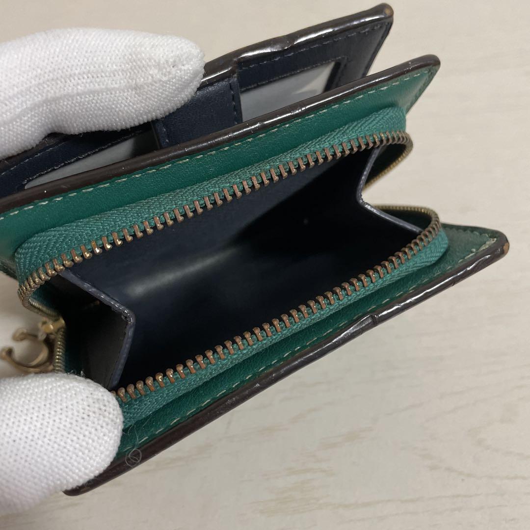 新作☆クロコダイル型押【COACH】コンパクト財布 ２つ折り COACHコーチ 二つ折りミニ財布 クロコ型押し パープル | francore