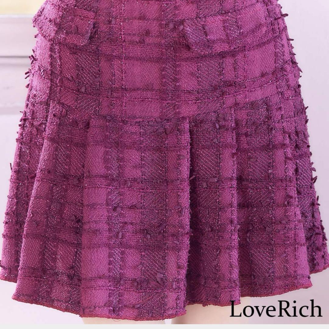 ラブリッチ⭐︎キャバドレス　リボンフレア　プラム　SMLございます。 ラブリッチ⭐︎キャバドレス リボンフレア プラム SMLございます。