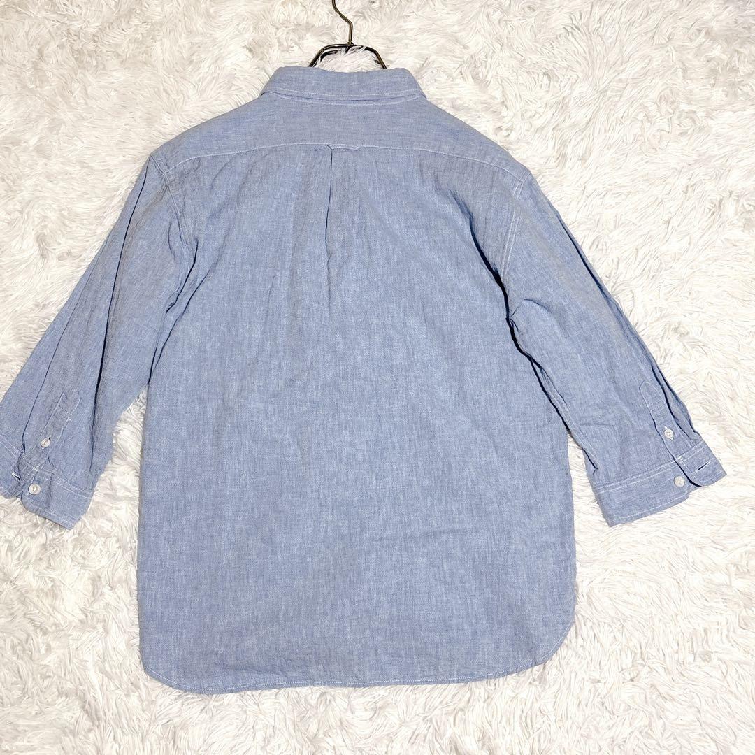 【美品】 フェローズ リネン 麻 七分袖 シャツ ブルー 日本製 美品】 フェローズ リネン 麻 七分袖 シャツ ブルー 日本製