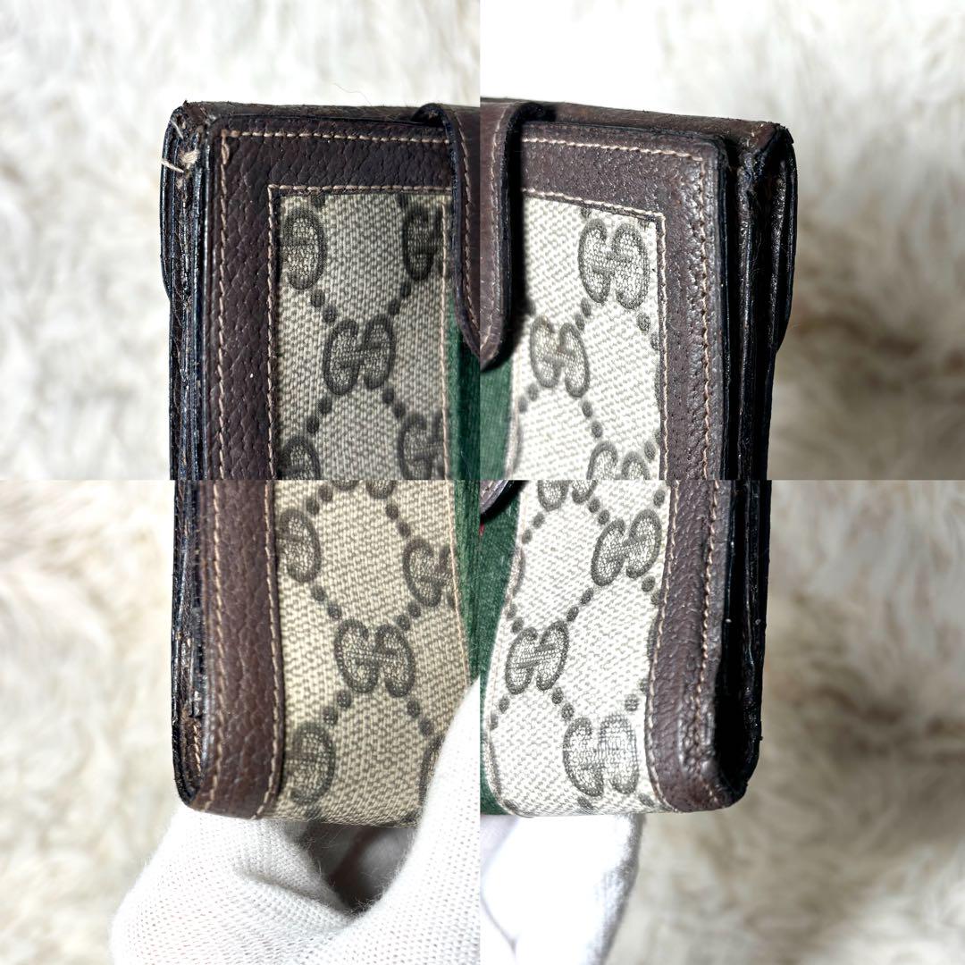 【GUCCI】オールドグッチ　シェリーライン　GG 総柄　二つ折り　GGロゴ GUCCI】オールドグッチ シェリーライン GG 総柄 二つ折り GGロゴ