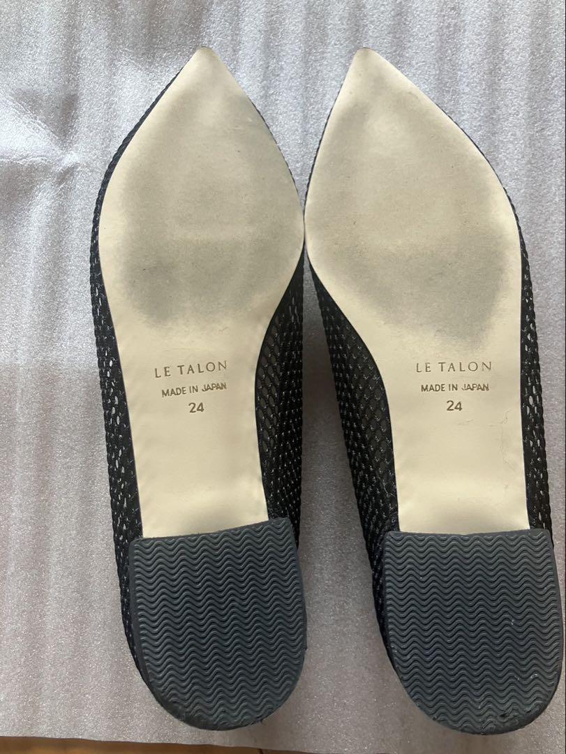 LE TALON ポインテッド　ネットフラットパンプス