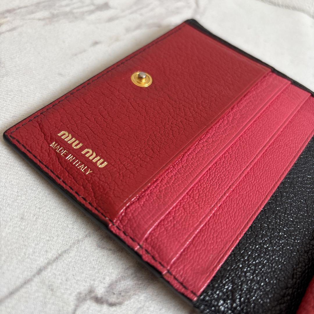 miu miu・財布・小物・MADRAS LOVE ハート コンパクトウォレット