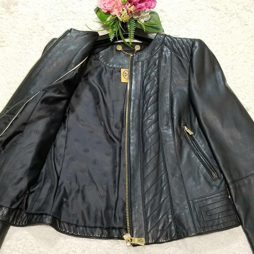 希少トリーバーチ レザージャケット ラムレザー ゴールド金具