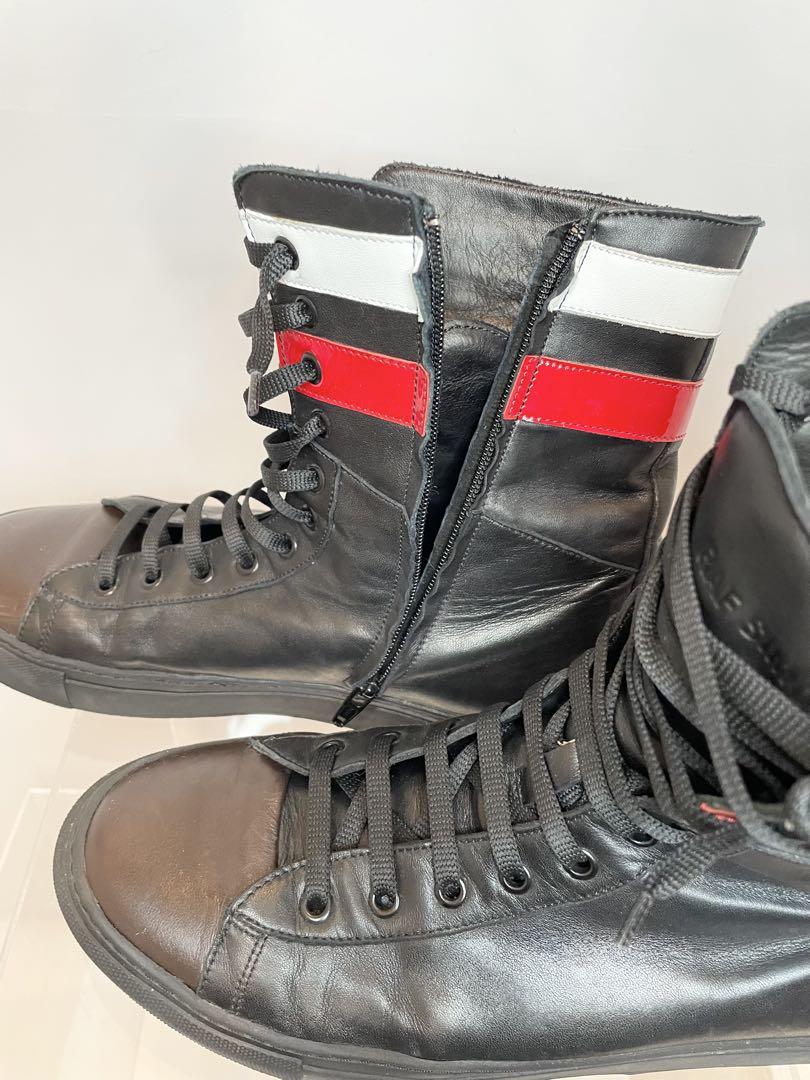 Raf Simons 16AWソフトレザーナローブーツ2 ストライプス*希少*