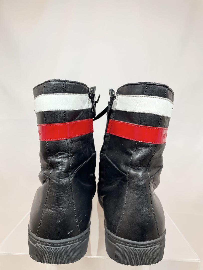 Raf Simons 16AWソフトレザーナローブーツ2 ストライプス*希少*