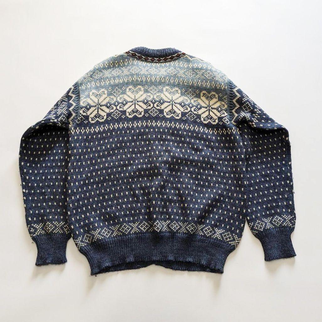 DALE OF NORWAY　チロリアンニット　ネイビー水色　XL