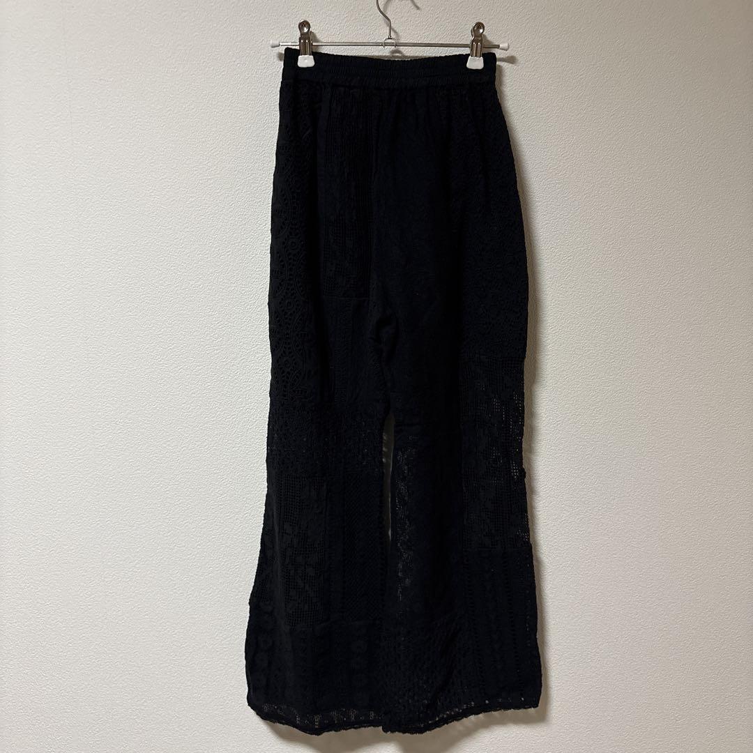 美品　TODAYFUL トゥデイフル　パッチワークレースパン36サイズ　黒 美品 TODAYFUL トゥデイフル パッチワークレースパン36サイズ 黒