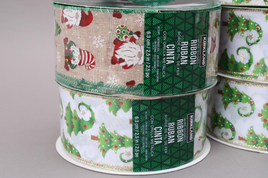 まとめ 未開封 KIRKLAND クリスマス リボン 約45m 12個 サンタ