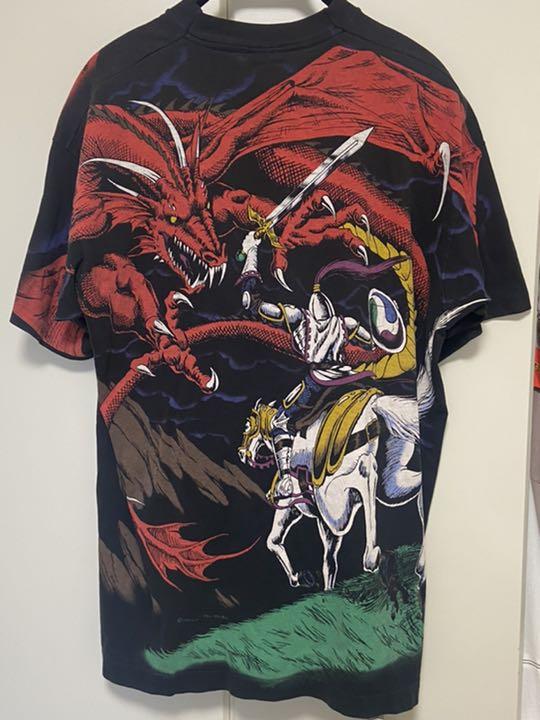 リキッドブルー　90s ドラゴンTシャツ