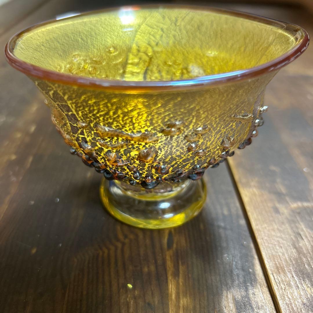 作家 ガラス作家 宮澤裕明 金彩 銀彩 宙吹きガラス 酒杯 杯 薩摩ガラス