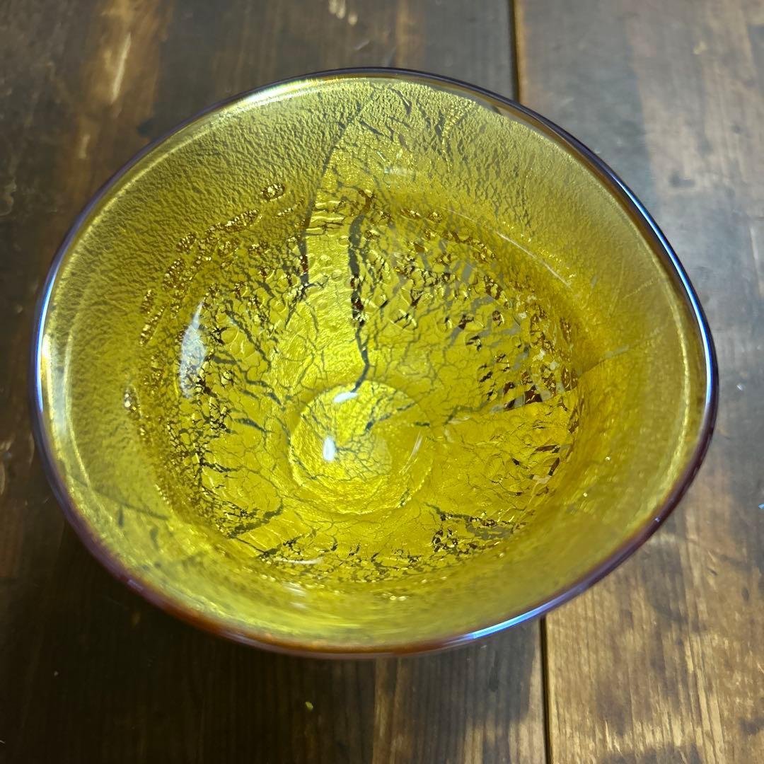 宙吹きガラス 酒杯