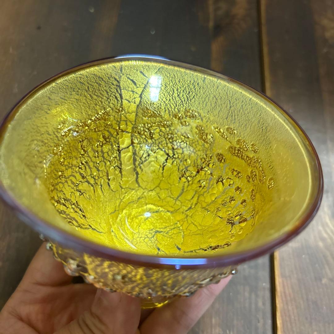 作家 ガラス作家 宮澤裕明 金彩 銀彩 宙吹きガラス 酒杯 杯 薩摩ガラス WWW_OPDRERGINERDOGAN_COM