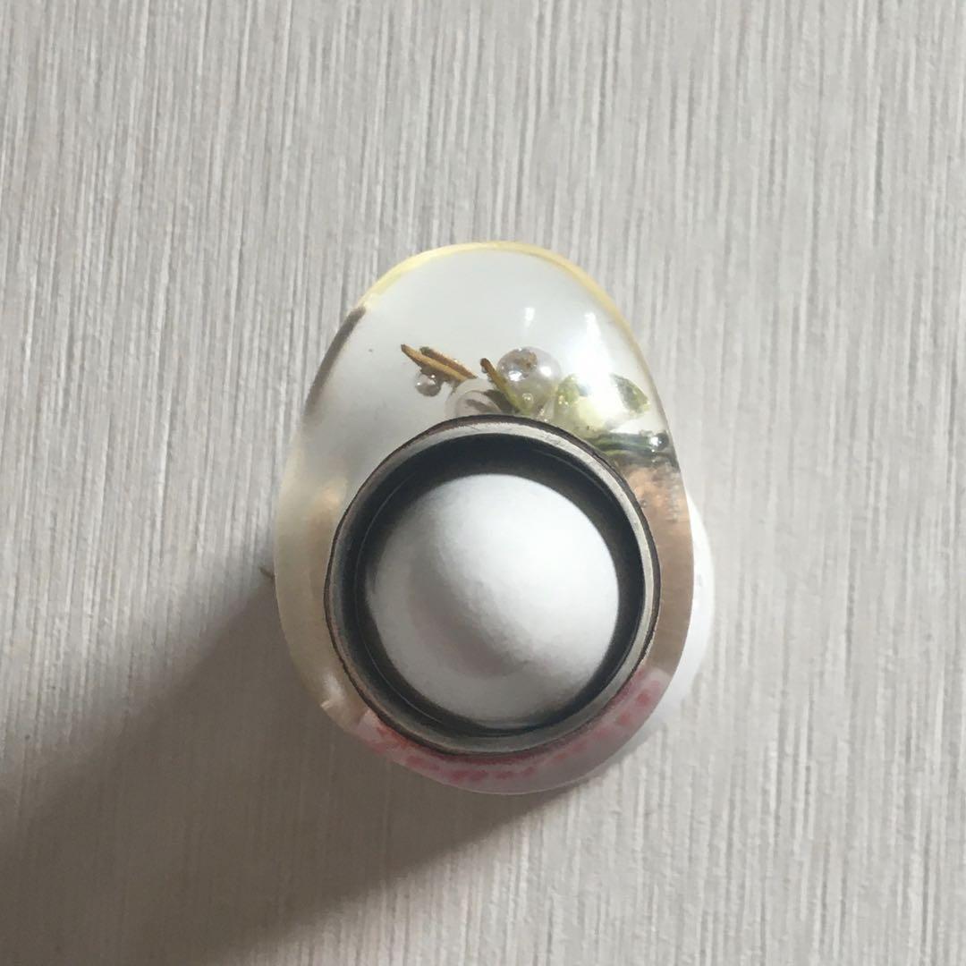 【SALE】 ジェミマロジャース Jemima Rogers レジンxシルバーリング 葉と真珠 アクセサリー