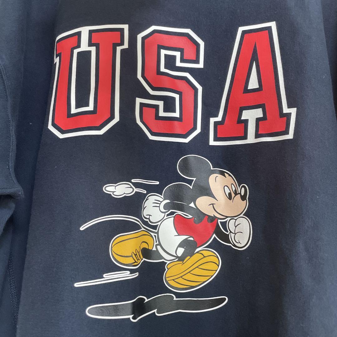 ミッキーマウス　チャンピオン　USA Ｔシャツ　ネイビー