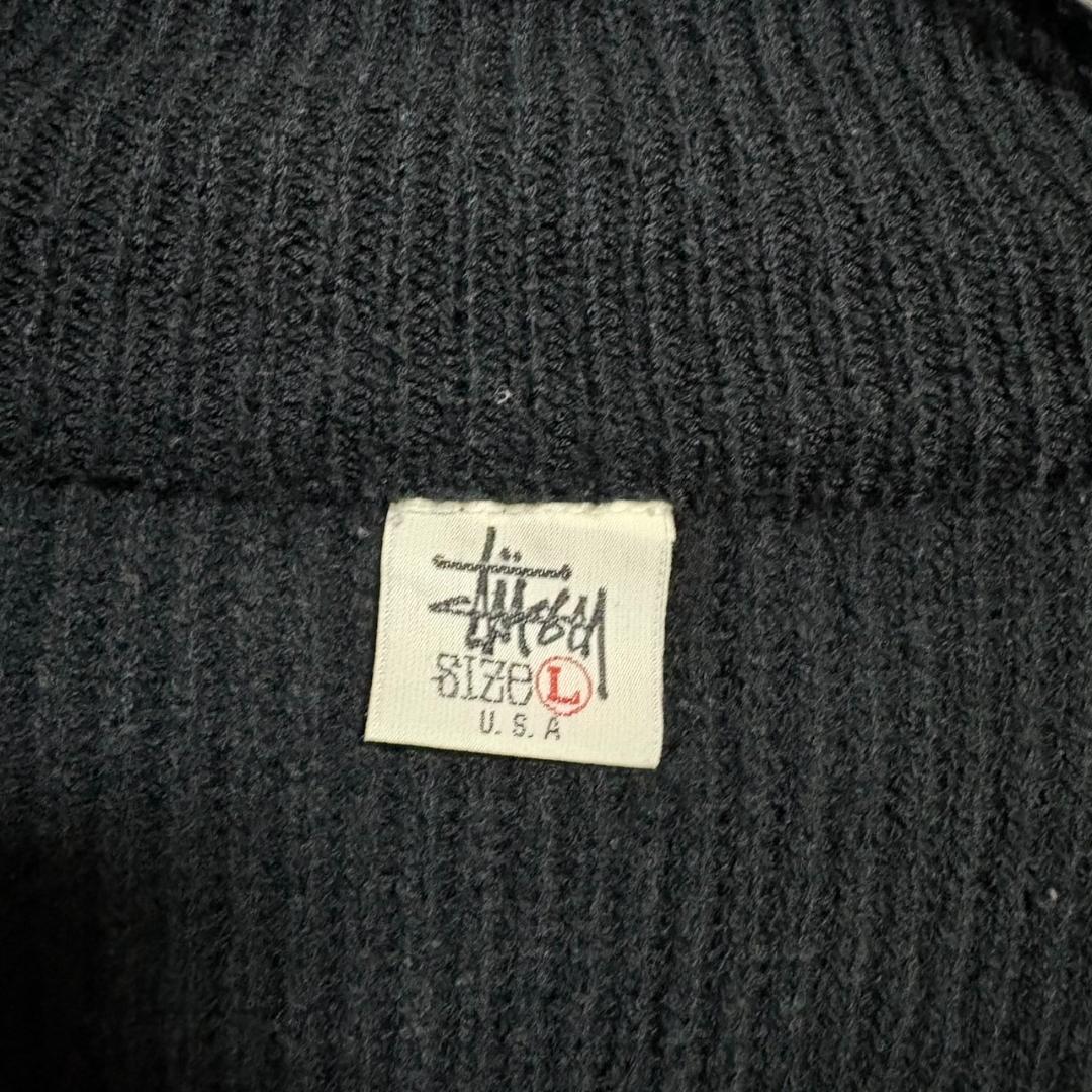 トップス 90s OLD STUSSY BIG 4 FULL ZIP KNIT
