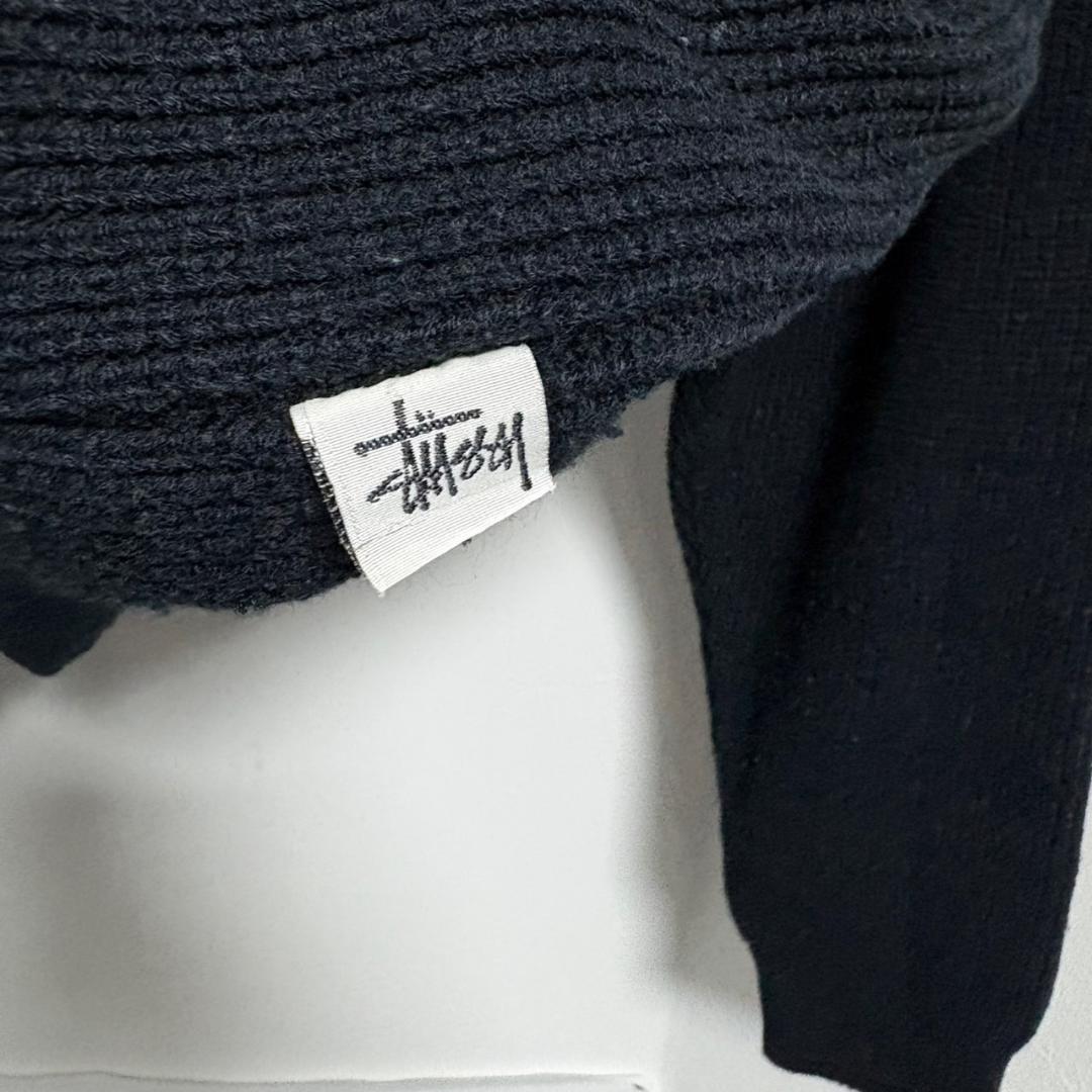 トップス 90s OLD STUSSY BIG 4 FULL ZIP KNIT