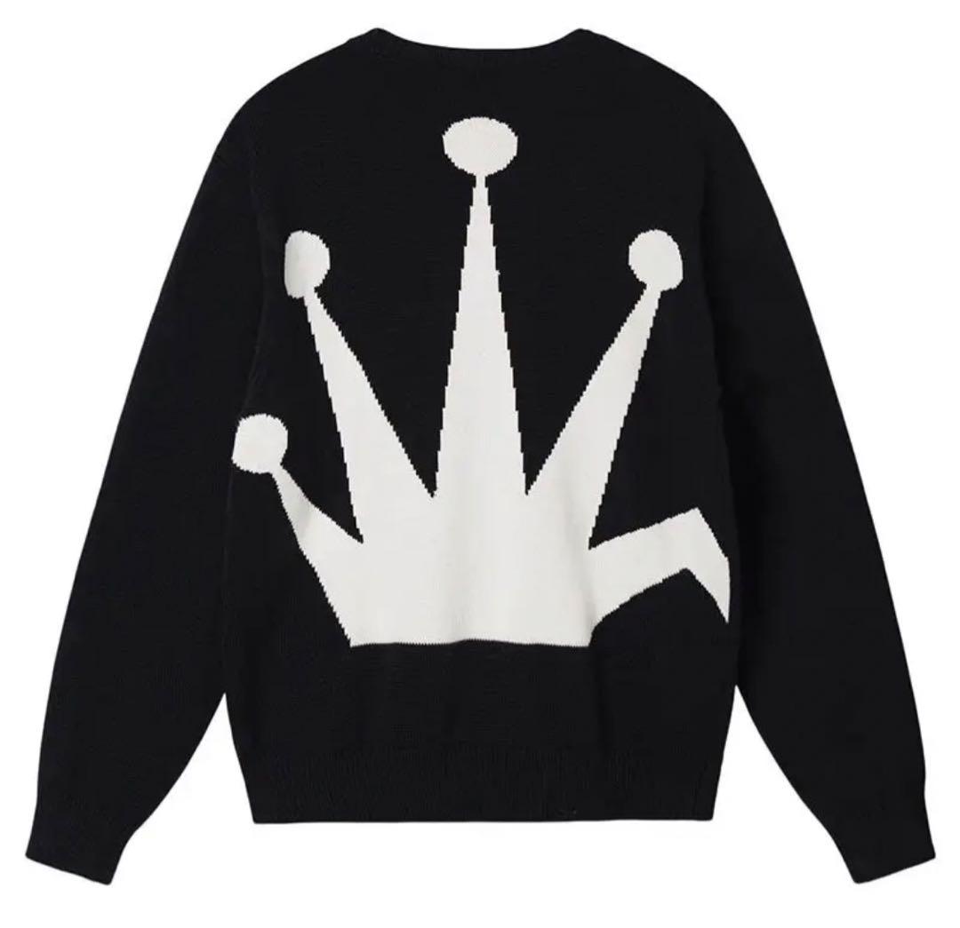 日本産 STUSSY BENT CROWN SWEATER ベント クラウン ニット - トップス