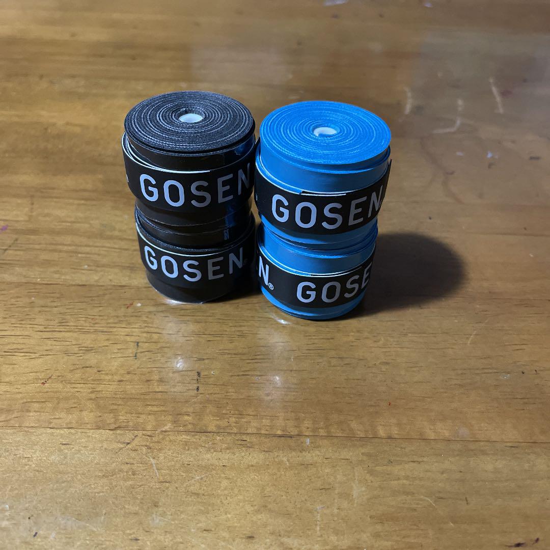 GOSEN グリップテープ 黒2個 青2個