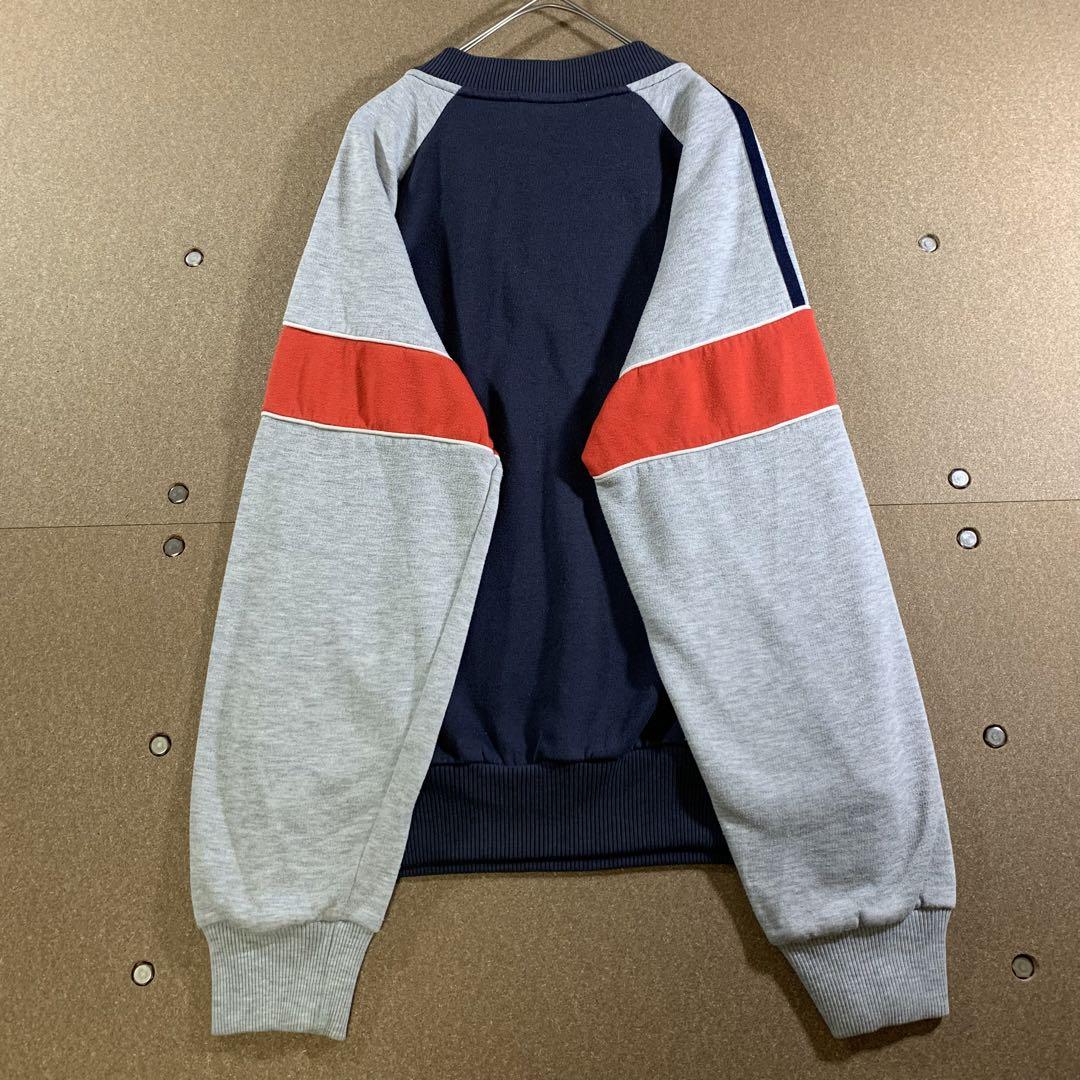 80's　adidas　スナップトレーナー　サイズM　ネイビー