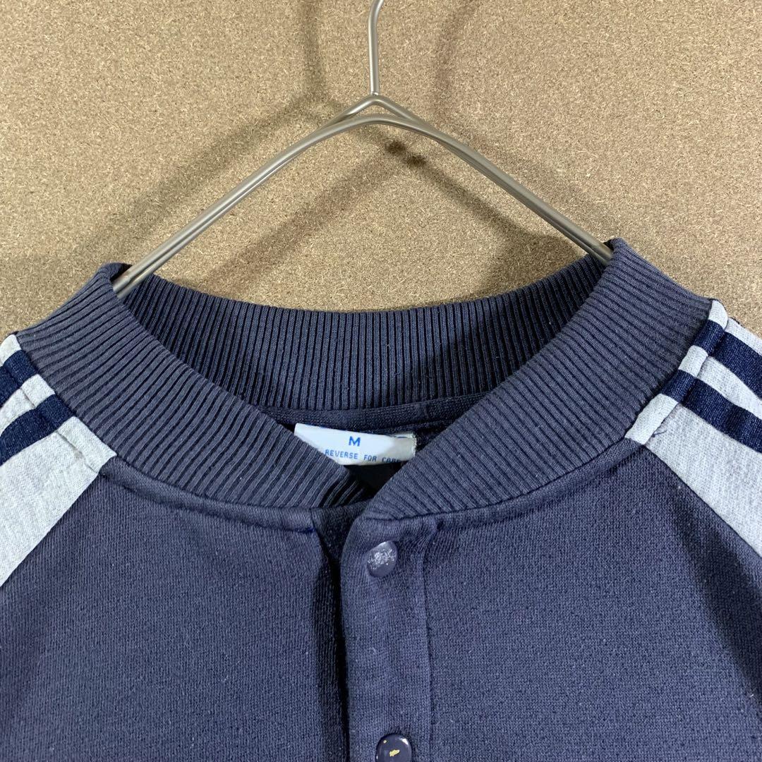 80's　adidas　スナップトレーナー　サイズM　ネイビー