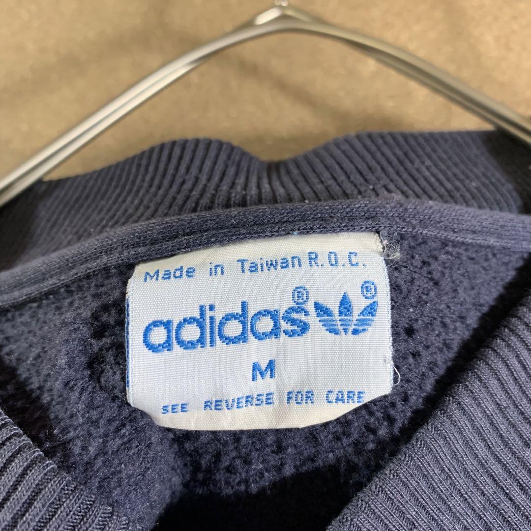 80's　adidas　スナップトレーナー　サイズM　ネイビー