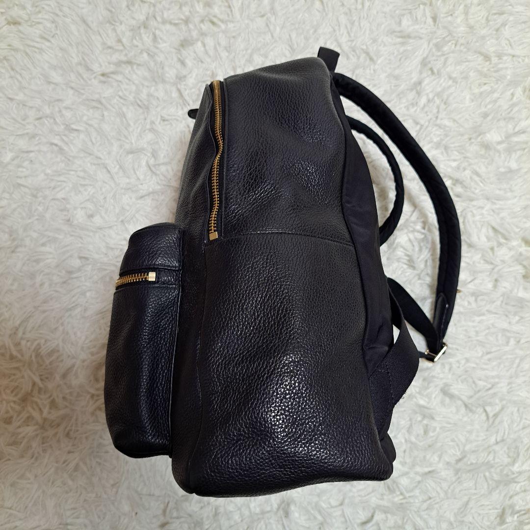 【COACH】シボ革　レザー　バックパック　リュックサック　ブラック
