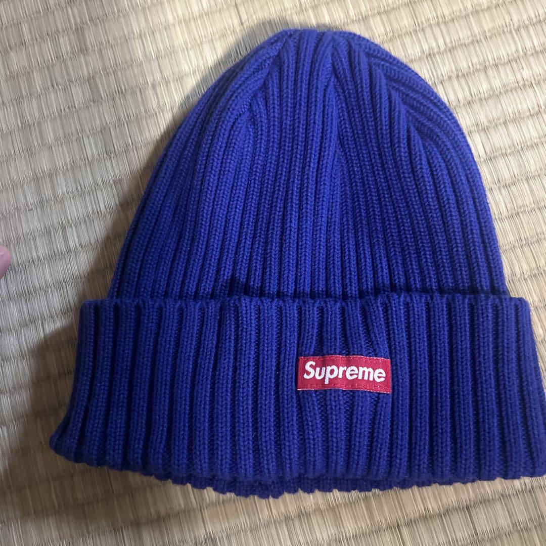 Supreme 青 ビーニー 100%コットン帽子