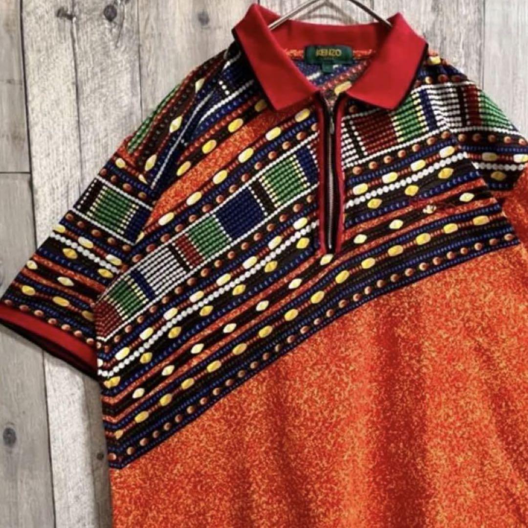 ド派手　希少カラー　KENZO ポロシャツ  ケンゾーゴルフ　XL相当 5,500円