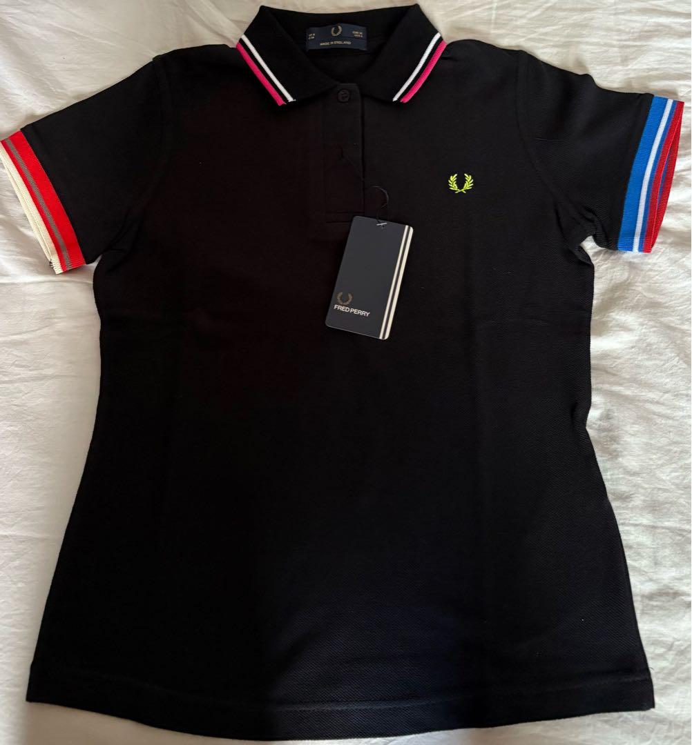 Fred Perry 黒 半袖ポロシャツ ストライプ襟 FRED PERRY ポロシャツ 「FRED PERRY/フレッドペリー別注