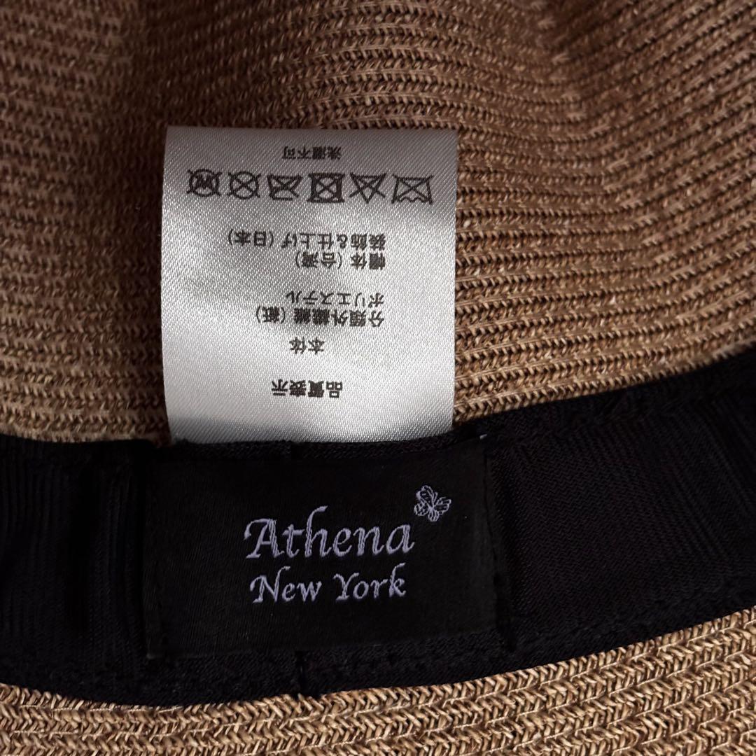 1回使用 AthenaNewYork アシーナニューヨーク　麦わら帽子　リボン