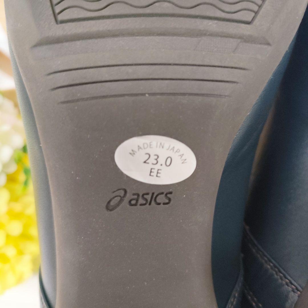 ほぼ未使用 アシックス ペダラ ストラップ付き パンプス 23cm ネイビー